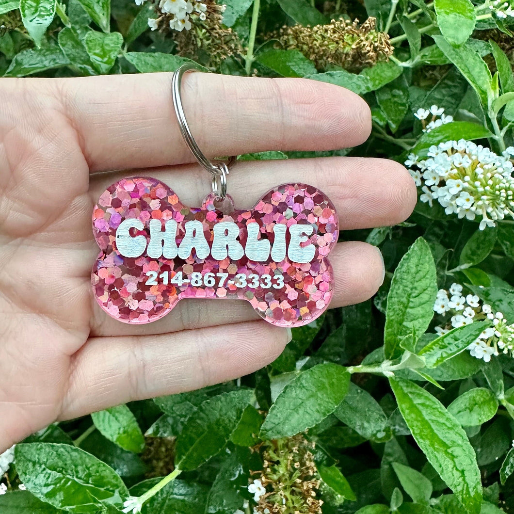 Personalized Acrylic Dog Tag With Phone Number