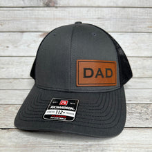 Load image into Gallery viewer, Custom Leather Patch Trucker Hat, Laser Engraved Personalized Logo or Text, Richardson Hats
