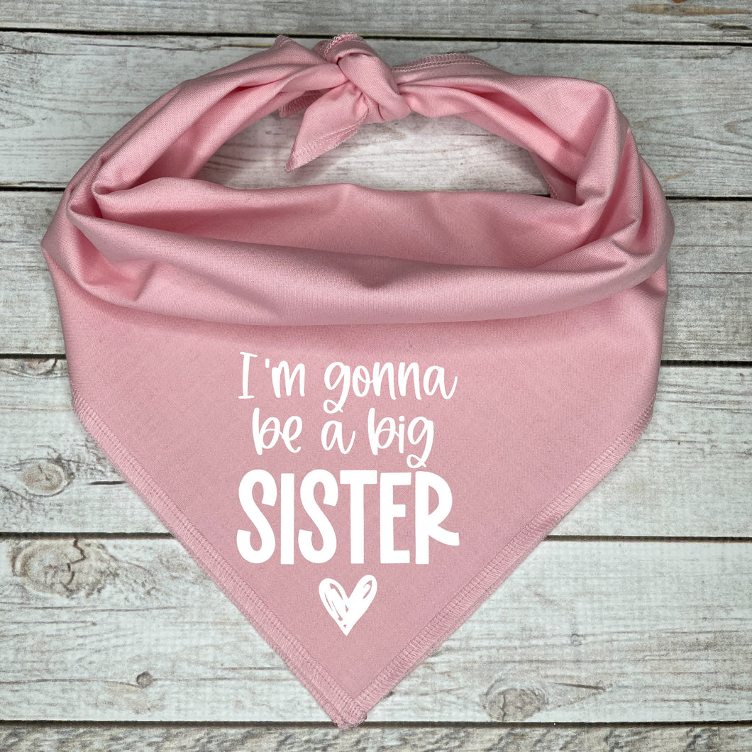 I'm Gonna Be a Big Sister Dog Bandana,  Pregnancy Announcement, Baby Shower Gift for Dog Lovers